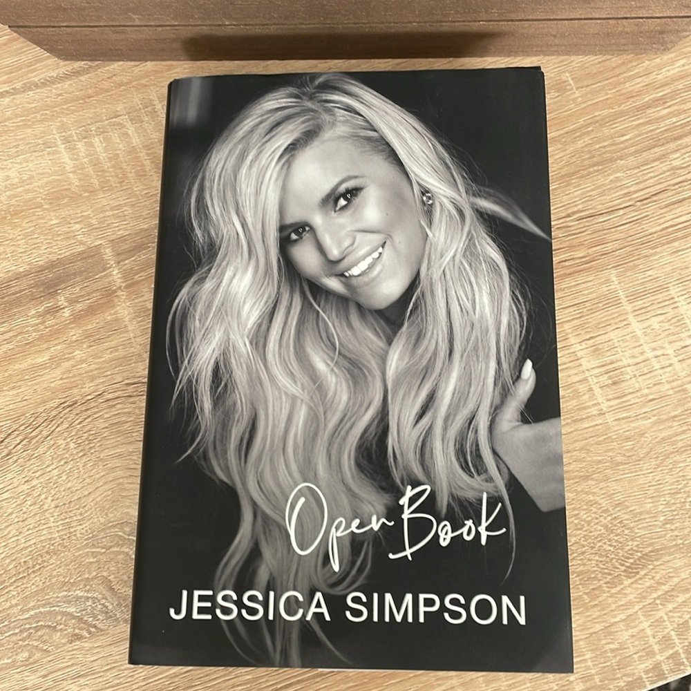 Jessica Simpson Open Book Hardcover with Black and White Design